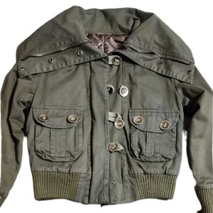 Olive Green Military Style Jacket Size 4